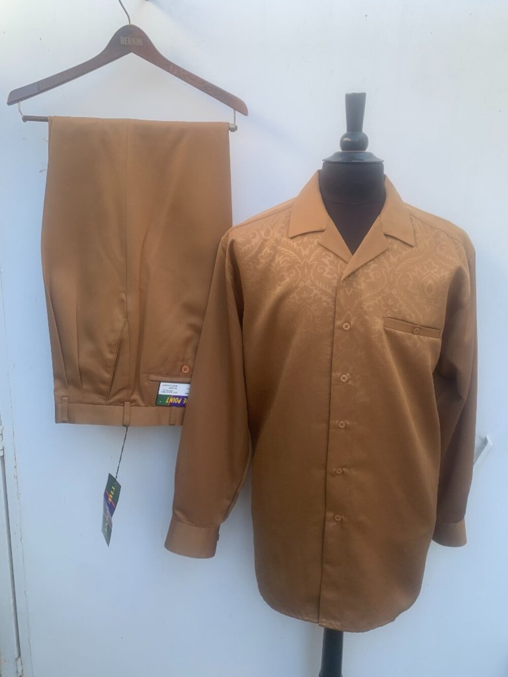 THE POINT 100% Micro Fiber Polyester Two-Piece Casual Set Pant and Shirt